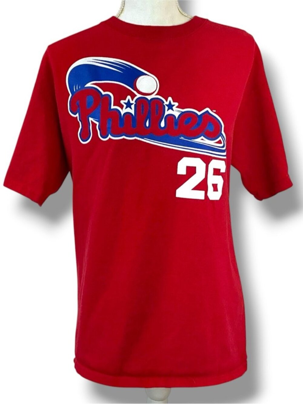Phillies MLB Tee Shirt Jersey Cotton 2007 Chase Utley #26 Red Unisex Men Medium - Picture 2 of 16